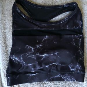 Buff bunny black marble sports bra